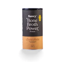 Proteina Savvy Bone Broth Chocolate a base de caldo de hueso de pollo x560 g Proteina Savvy Bone Broth Chocolate a base de caldo de hueso de pollo x560 g