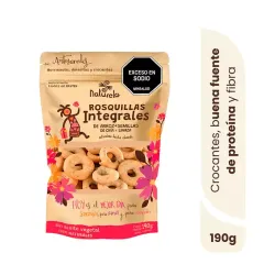 Rosquillas Integrales de arroz semillas de chia y linaza Naturela x 190 gr Sin gluten sin lacteos sin azucar